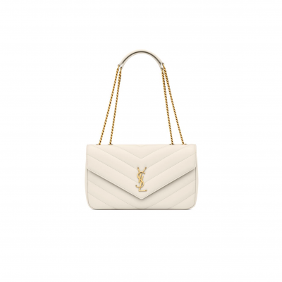 YSL LOULOU MEDIUM IN MATELASSÉ LAMBSKIN 801439AAEAX9207 (29*17*8cm)